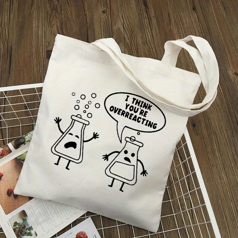 White Canvas Tote Bag Cartoon  - Medical Lab Day 评论和价格