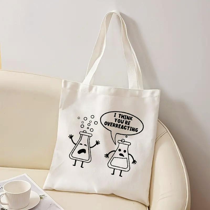 White Canvas Tote Bag Cartoon  - Medical Lab Day 评论和价格