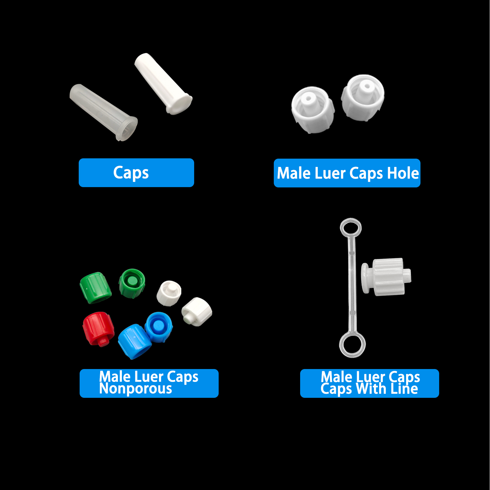 500pcs Male Luer Caps Hole for - Medical Lab 评论和价格